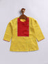 Infant Boy's Yellow And Cream Silk Blend Kurta And Dhoti Set