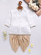 Infant Boy's White Chanderi Silk Kurta And Dhoti Set