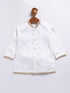 Infant Boy's White Chanderi Silk Kurta And Dhoti Set