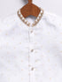 Infant Boy's White Chanderi Silk Kurta And Dhoti Set