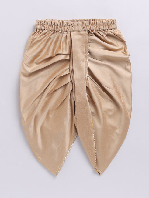 Infant Boy's White Chanderi Silk Kurta And Dhoti Set