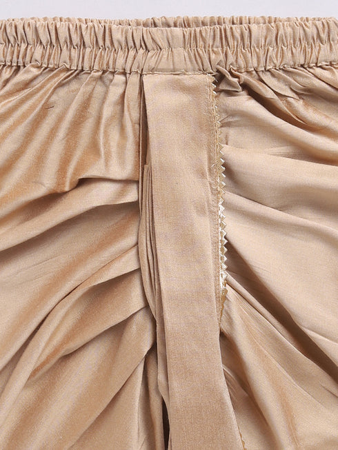 Infant Boy's White Chanderi Silk Kurta And Dhoti Set