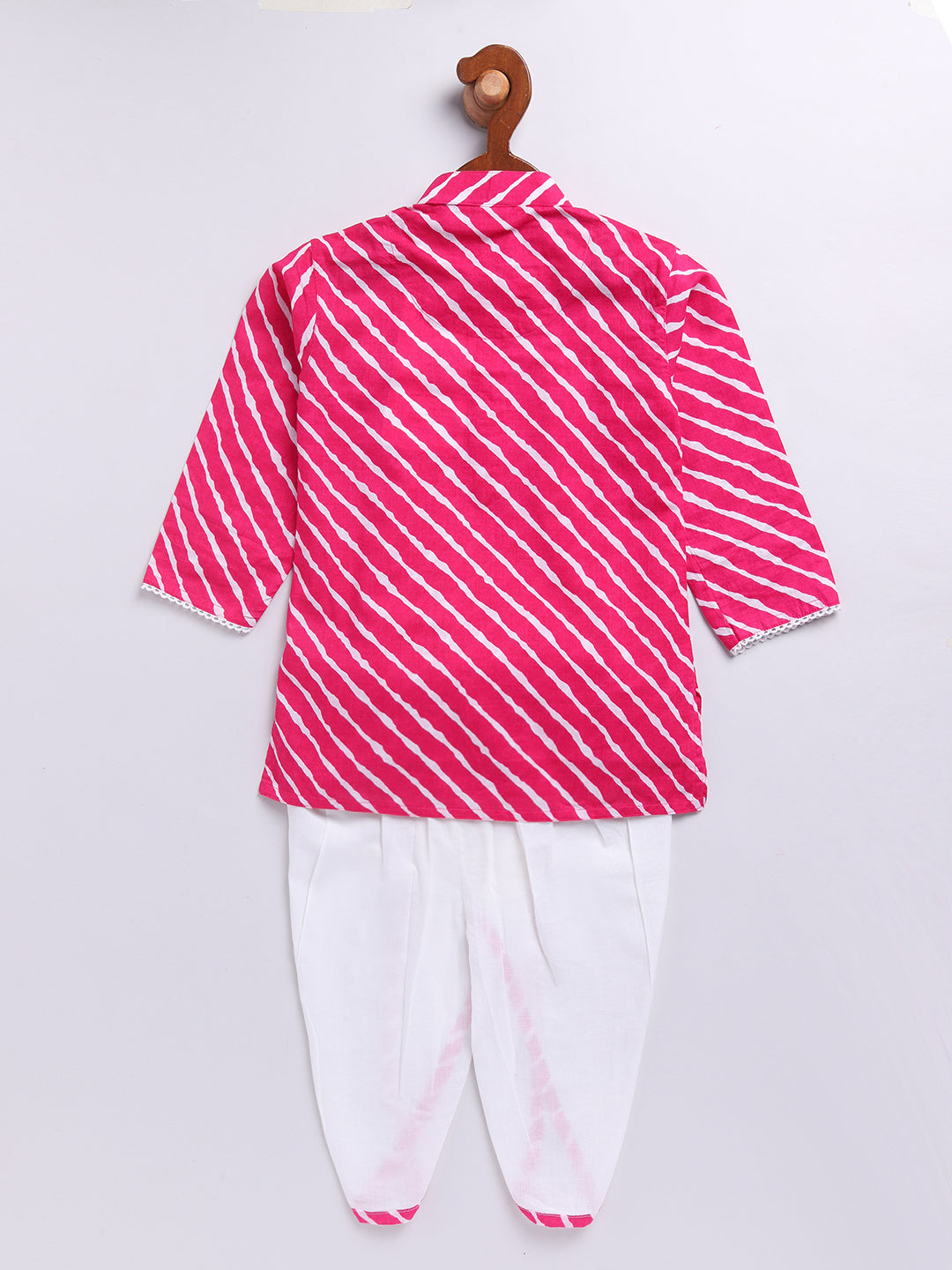 Boy's Pink Cotton Kurta Dhoti Set