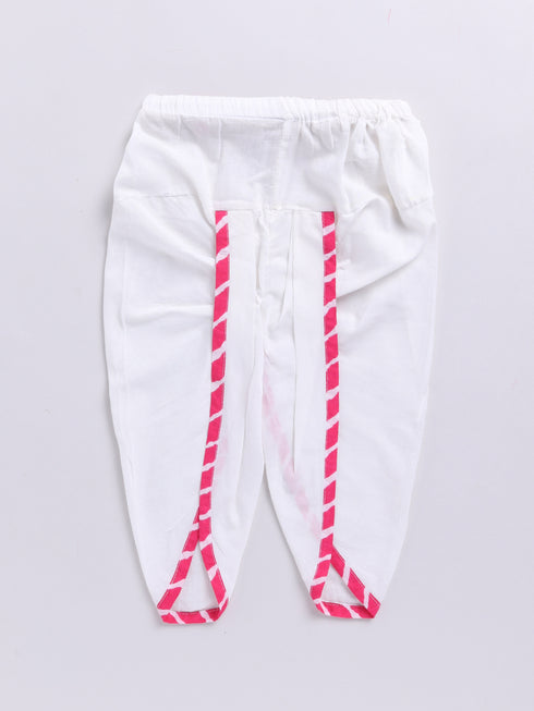 Boy's Pink Cotton Kurta Dhoti Set