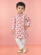 Baby Boys Pink Pure Cotton Animal Print Kurta Pyjama Set