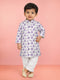 Baby Boys Purple Pure Cotton Animal Print Kurta Pyjama Set