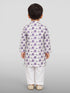 Baby Boys Purple Pure Cotton Animal Print Kurta Pyjama Set