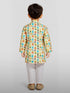 Baby Boys White base multicolor Pure Cotton Animal Print Kurta Pyjama Set
