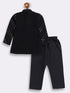 Sishu Boy's' Black Mirror Work Kurta Pyjama Set
