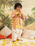 Sishu Boy's Yellow Floral Printed Kurta Patiala Set