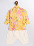 Sishu Boy's Yellow Floral Printed Kurta Patiala Set