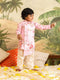 Sishu Boy's Pink Floral Printed Angrakha Kurta Pyjama Set