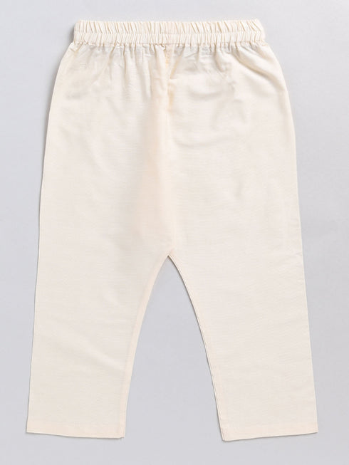 Sishu Boy's Pink Floral Printed Angrakha Kurta Pyjama Set