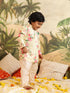 Boy's' Yellow Floral Printed Cotton Kurta Pyjama Set
