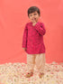 Boy's' Pink Bandhni Kurta And Patiala Set