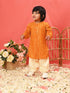 Boy's' Yellow Bandhni Kurta And Patiala Set
