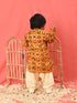 Boy's' Yellow Patola Print Festive Kurta Pyjama Set