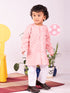 Infant Boy's Pink And White Cotton Kurta Pyjama Set