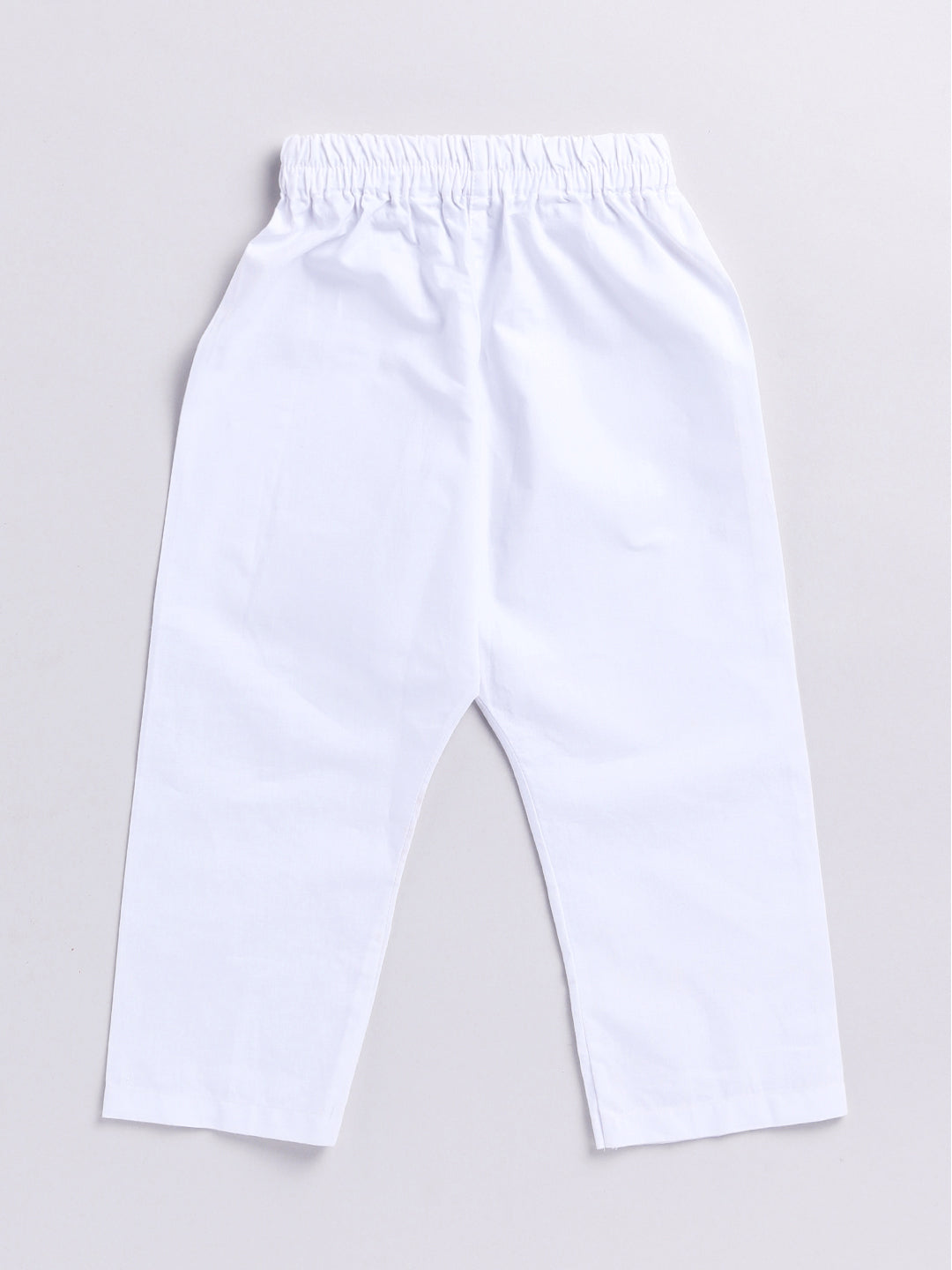 Infant Boy's Pink And White Cotton Kurta Pyjama Set