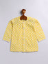 Infant Boy's Yellow And White Cotton Kurta Pyjama Set