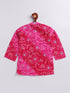 Infant Boy's Pink And White Cotton Kurta Pyjama Set