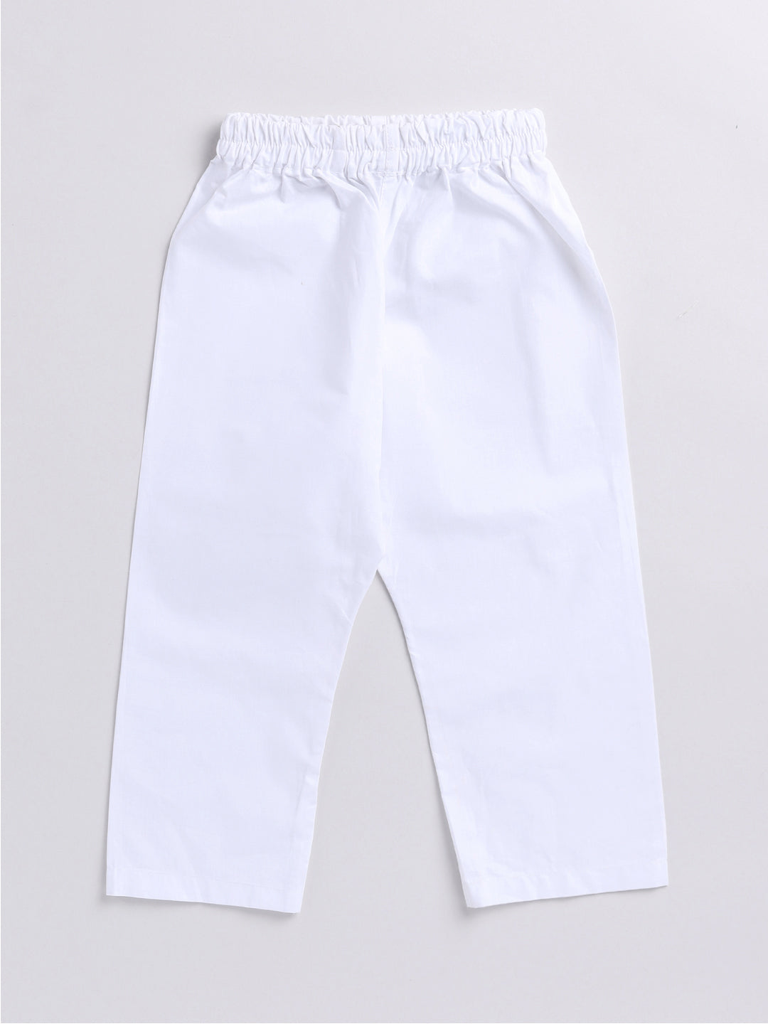 Infant Boy's Pink And White Cotton Kurta Pyjama Set