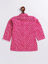 Infant Boy's Pink And White Cotton Kurta Pyjama Set