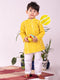 Infant Boy's Yellow And White Cotton Kurta Pyjama Set