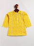 Infant Boy's Yellow And White Cotton Kurta Pyjama Set