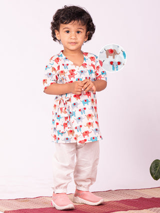 Vastramay Infant Boys Multicolor Cotton Blend Kurta Patiala Set