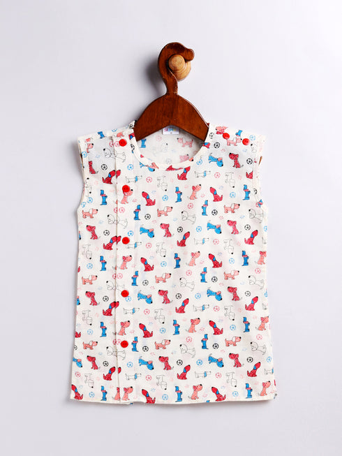 Infant Boy's Multicolor Cotton Blend Kurta Patiala Set