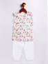 Infant Boy's Multicolor Cotton Blend Kurta Patiala Set