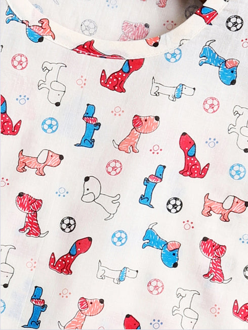 Infant Boy's Multicolor Cotton Blend Kurta Patiala Set