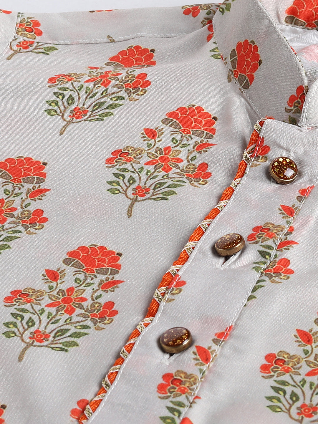 Sishu Boy's' Multicolor-Base-Beige And Cream Kurta Patiala Set