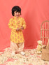 Sishu Boy's' Multicolor-Base-Mustard And Cream Kurta Patiala Set