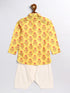 Sishu Boy's' Multicolor-Base-Mustard And Cream Kurta Patiala Set