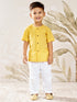 Boy's Mustard Cotton Kurta Pyjama Set