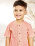 Boy's Peach Cotton Kurta Pyjama Set