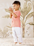 Boy's Peach Cotton Kurta Pyjama Set