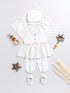 Girl's' White Chanderi Ethnic Combo Set