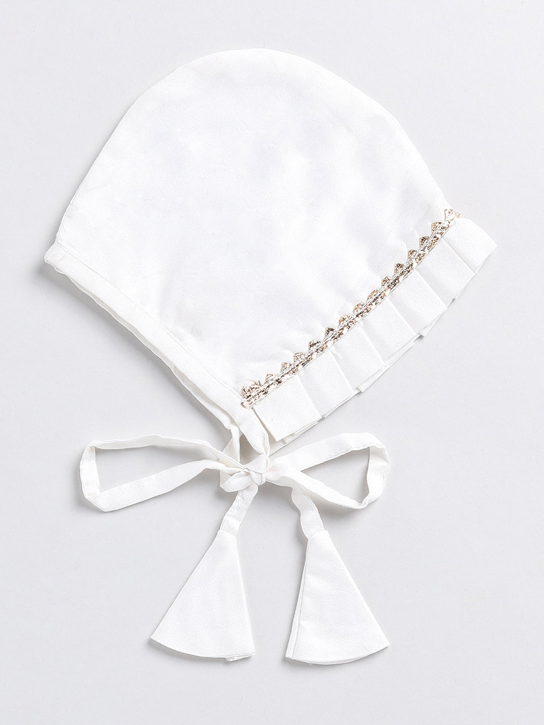 Girl's' White Chanderi Ethnic Combo Set