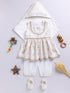 Girl's' Cream Ethnic Combo Set