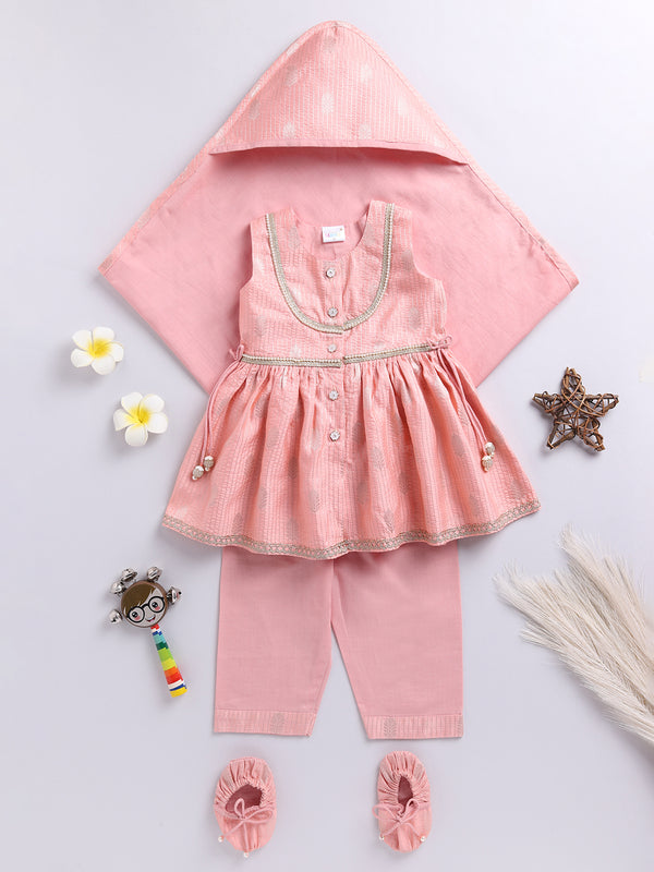 Girl's' Pink Ethnic Combo Set
