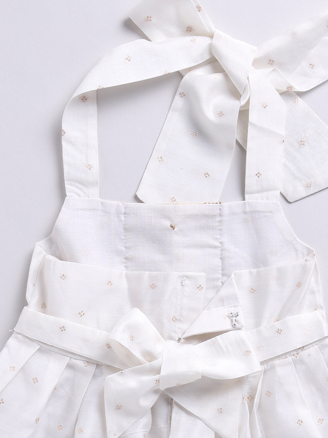 Girl's' White Frock, Shoe And Head Band