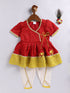 Girl's' Red And Cream Dhoti Kurta Set