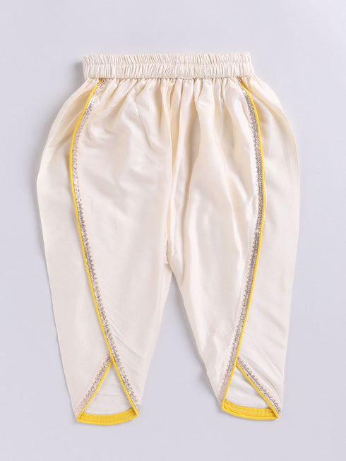 Girl's' Red And Cream Dhoti Kurta Set