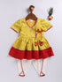 Girl's' Yellow And Cream Dhoti Kurta Set
