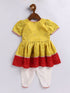 Girl's' Yellow And Cream Dhoti Kurta Set