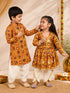 Boy's Yellow Patola Print Festive Kurta Pyjama Set