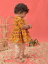 Girl's Yellow Angrakha Style Patola Print Kurta Dhoti Set